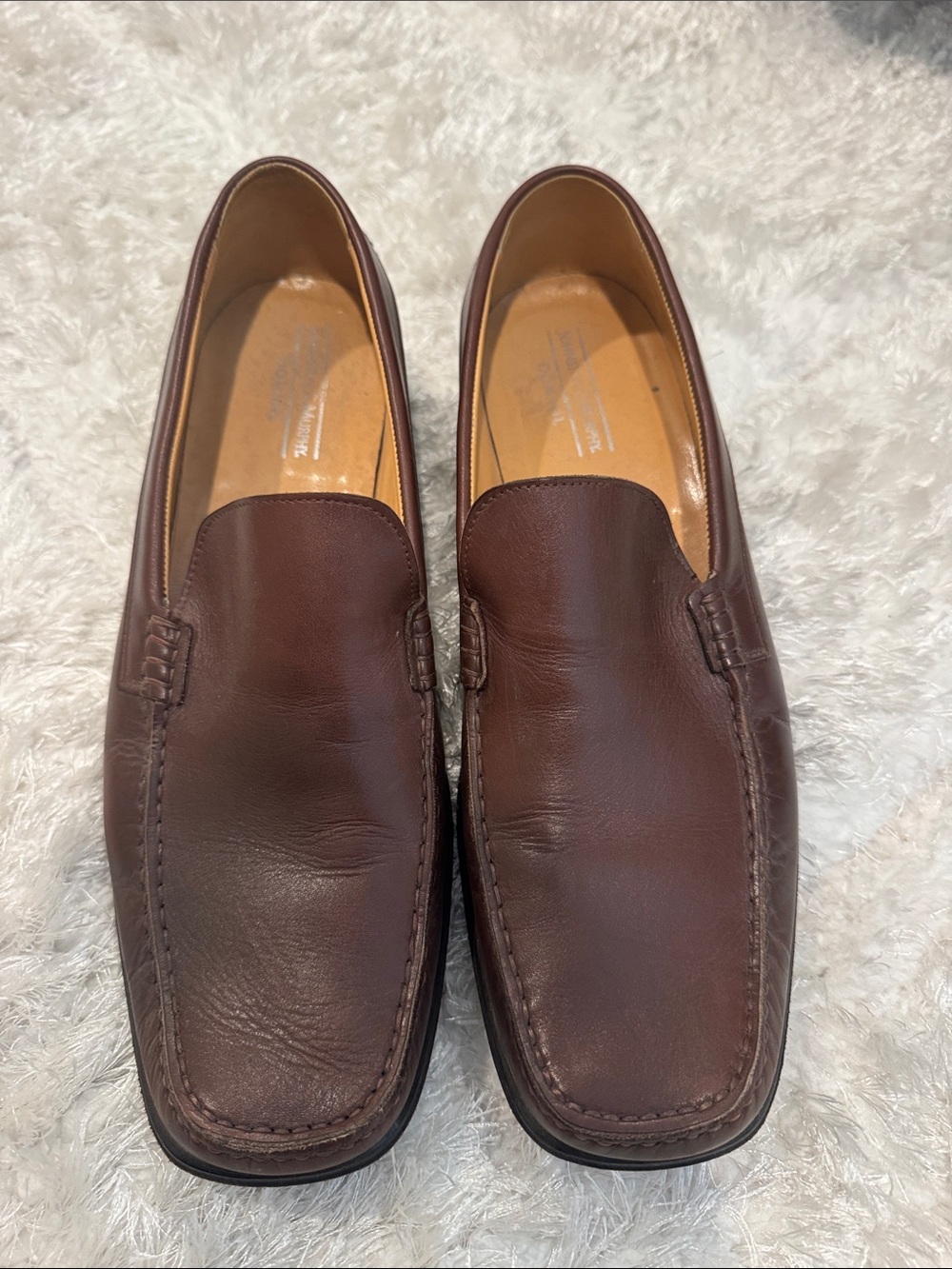 Johnston & Murphy Brown Leather Slip-On Moccasin Loafers